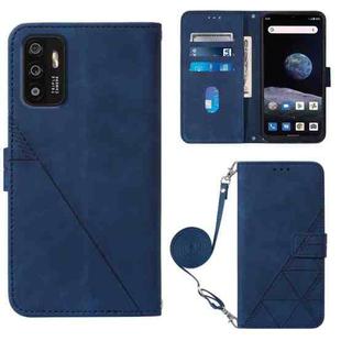 For ZTE ZMAX 11 Z6251 Crossbody 3D Embossed Flip Leather Phone Case(Blue)