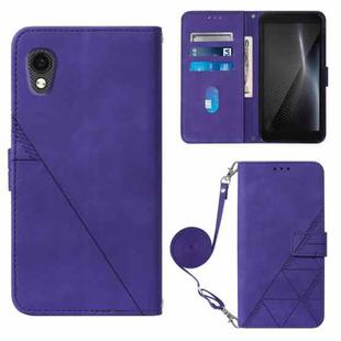 For Cubot Pocket Crossbody 3D Embossed Flip Leather Phone Case(Purple)