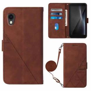 For Cubot Pocket Crossbody 3D Embossed Flip Leather Phone Case(Brown)