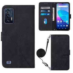 For Oukitel C31 Crossbody 3D Embossed Flip Leather Phone Case(Black)