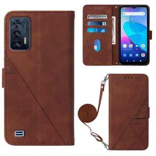 For Oukitel C31 Crossbody 3D Embossed Flip Leather Phone Case(Brown)