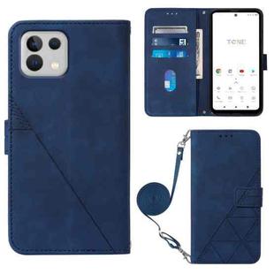 For Tone E22 Crossbody 3D Embossed Flip Leather Phone Case(Blue)