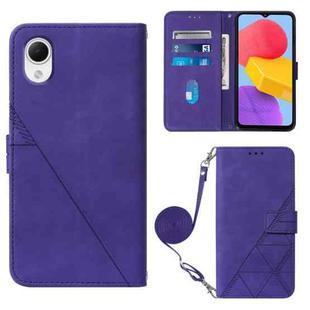 For Samsung Galaxy A23E / A22E / A23S / A23 5G Crossbody 3D Embossed Flip Leather Phone Case(Purple)