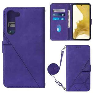 For Samsung Galaxy S23+ 5G Crossbody 3D Embossed Flip Leather Phone Case(Purple)