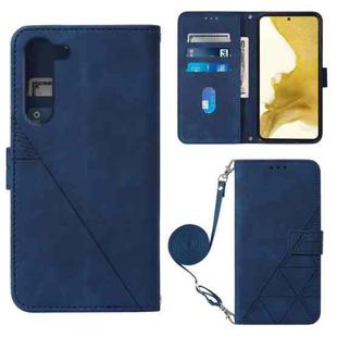 For Samsung Galaxy S23+ 5G Crossbody 3D Embossed Flip Leather Phone Case(Blue)