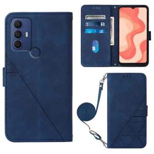 For Sharp Aquos V6 Plus / V6 Crossbody 3D Embossed Flip Leather Phone Case(Blue)