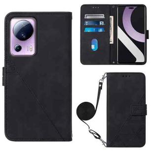 For Xiaomi Civi 2 Crossbody 3D Embossed Flip Leather Phone Case(Black)