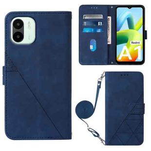 For Xiaomi Redmi A1 Crossbody 3D Embossed Flip Leather Phone Case(Blue)