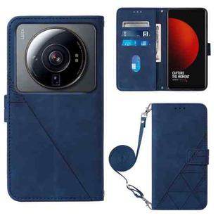 For Xiaomi 12 Ultra / 12S Ultra Crossbody 3D Embossed Flip Leather Phone Case(Blue)