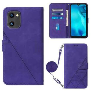 For UMIDIGI C1 Crossbody 3D Embossed Flip Leather Phone Case(Purple)