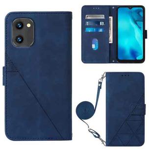 For UMIDIGI C1 Crossbody 3D Embossed Flip Leather Phone Case(Blue)