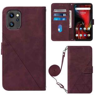 For UMIDIGI F3 4G / F3 5G / F3 SE / F3S Crossbody 3D Embossed Flip Leather Phone Case(Wine Red)