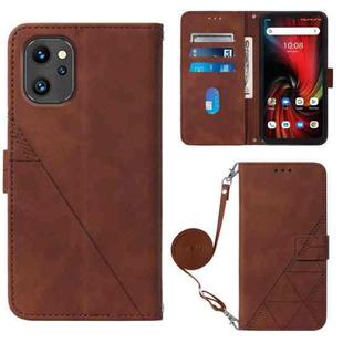 For UMIDIGI F3 4G / F3 5G / F3 SE / F3S Crossbody 3D Embossed Flip Leather Phone Case(Brown)