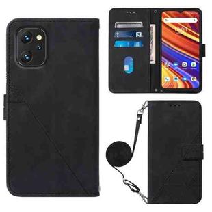 For UMIDIGI Power 7 / Power 7S Crossbody 3D Embossed Flip Leather Phone Case(Black)