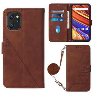For UMIDIGI Power 7 / Power 7S Crossbody 3D Embossed Flip Leather Phone Case(Brown)