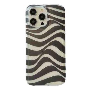 For iPhone 14 Translucent Frosted IMD TPU Phone Case(BW Stripes)