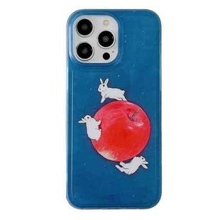 For iPhone 14 Translucent Frosted IMD TPU Phone Case(Christmas Rabbit)