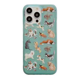 For iPhone 14 Translucent Frosted IMD TPU Phone Case(All Dogs)