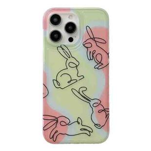 For iPhone 14 Pro Translucent Frosted IMD TPU Phone Case(Geometric Rabbit)