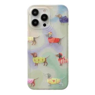 For iPhone 13 Translucent Frosted IMD TPU Phone Case(Graffiti Dog)