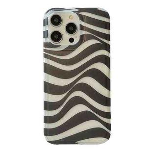 For iPhone 13 Pro Max Translucent Frosted IMD TPU Phone Case(BW Stripes)