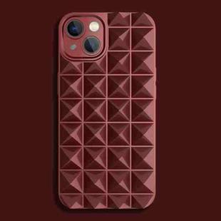 For iPhone 14 Riveted Smooth TPU Phone Case(Wine Red)