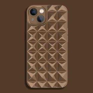 For iPhone 14 Riveted Smooth TPU Phone Case(Brown)