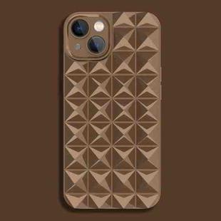 For iPhone 14 Plus Riveted Smooth TPU Phone Case(Brown)
