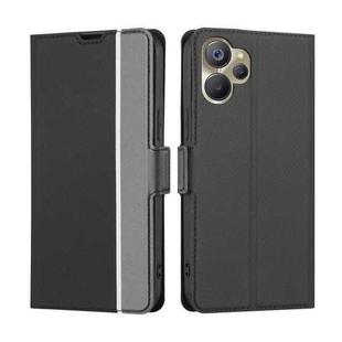 For Realme 9i 5G Global/10 5G Twill Texture Side Buckle Leather Phone Case(Black)