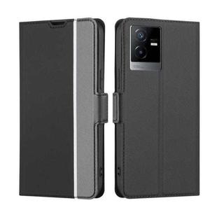 For vivo T2x 5G/Y73t/iQOO Z6x Twill Texture Side Buckle Leather Phone Case(Black)