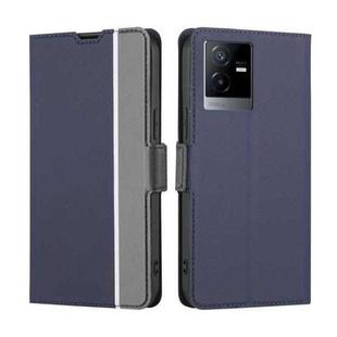 For vivo T2x 5G/Y73t/iQOO Z6x Twill Texture Side Buckle Leather Phone Case(Blue)