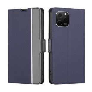 For Huawei nova Y61 Twill Texture Side Buckle Leather Phone Case(Blue)