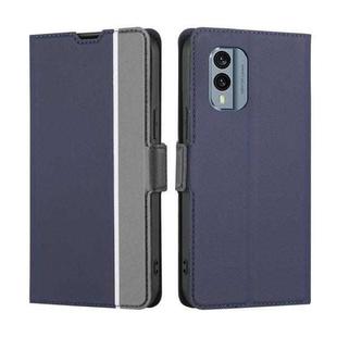 For Nokia X30 5G Twill Texture Side Buckle Leather Phone Case(Blue)