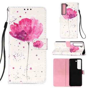 For Samsung Galaxy S23 5G 3D Painting Horizontal Flip Leather Phone Case(Flower)