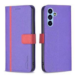 For Samsung Galaxy A54 5G BF13 Color Matching Cross Texture Leather Phone Case(Purple)