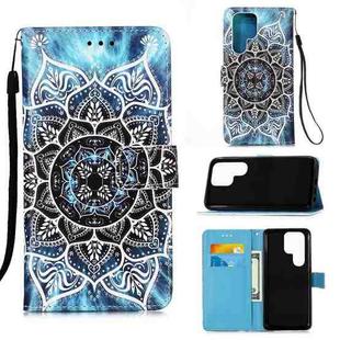 For Samsung Galaxy S23 Ultra 5G Colored Drawing Pattern Plain Weave Leather Phone Case(Undersea Mandala)