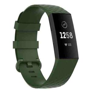 Color Buckle TPU Wrist Strap Watch Band for Fitbit Charge 4 / Charge 3 / Charge 3 SE, Size: S(Olive Green)