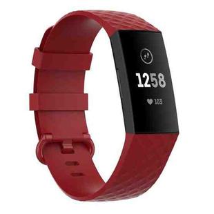 Color Buckle TPU Wrist Strap Watch Band for Fitbit Charge 4 / Charge 3 / Charge 3 SE, Size: L(Red)