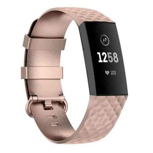 Color Buckle TPU Wrist Strap Watch Band for Fitbit Charge 4 / Charge 3 / Charge 3 SE, Size: L(Rose Gold)