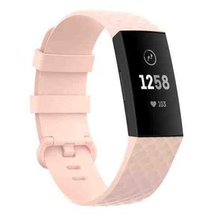Color Buckle TPU Wrist Strap Watch Band for Fitbit Charge 4 / Charge 3 / Charge 3 SE, Size: L(Light Pink)