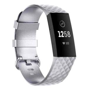 Color Buckle TPU Wrist Strap Watch Band for Fitbit Charge 4 / Charge 3 / Charge 3 SE, Size: L(Silver)