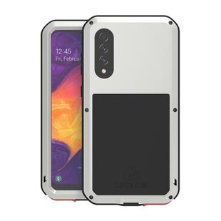 For Galaxy A50 LOVE MEI Metal Shockproof Waterproof Dustproof Protective Case(Silver)