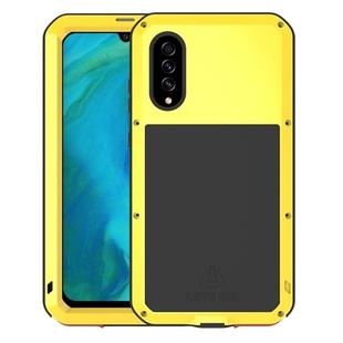 For Galaxy A70s LOVE MEI Metal Shockproof Waterproof Dustproof Protective Case(Yellow)