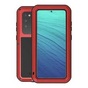 For Galaxy S20 LOVE MEI Metal Shockproof Waterproof Dustproof Protective Case(Red)