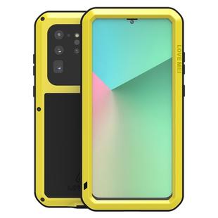 For Galaxy S20 Ultra LOVE MEI Metal Shockproof Waterproof Dustproof Protective Case(Yellow)