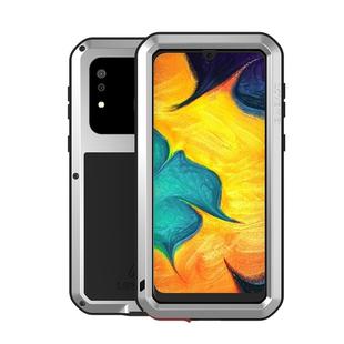 For Galaxy A30 LOVE MEI Metal Shockproof Waterproof Dustproof Protective Case(Silver)