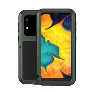 For Galaxy A30 LOVE MEI Metal Shockproof Waterproof Dustproof Protective Case(Army Green)