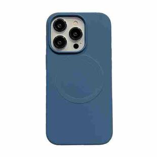 For iPhone 14 Plus Magsafe Magnetic Silicone Phone Case(Dark Blue)