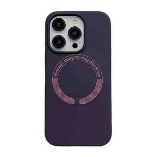 For iPhone 12 Pro Max Magsafe Magnetic Silicone Phone Case(Dark Purple)