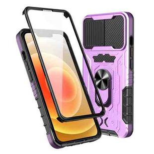 For iPhone 14 Plus All-inclusive PC TPU Glass Film Integral Phone Case(Purple)
